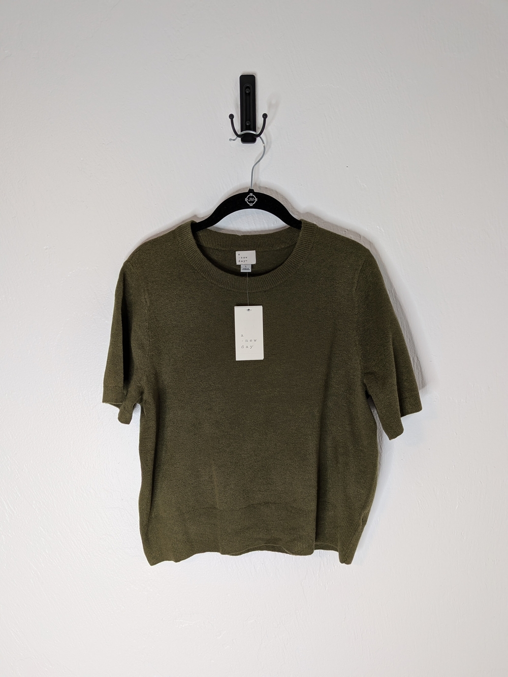 a new day Olive Green Crewneck Short Sleeve Sweater